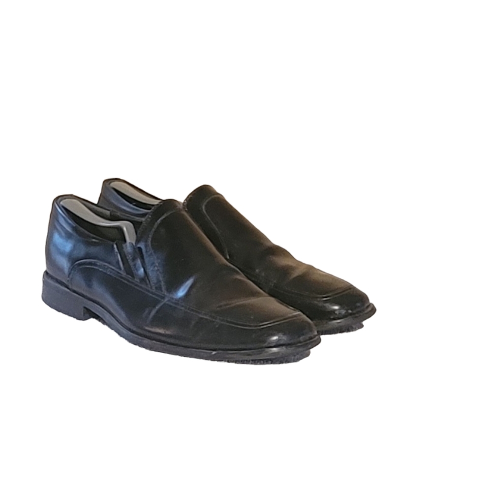 Men Vintage Black Leather Slip On Shoes By Stacy Adams Size 13/Men Designer Shoe